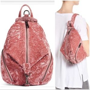 Rebecca Minkoff Julien Velvet Backpack Pink